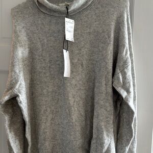 Nordstrom Gray Turtleneck Sweater Soft Knit
